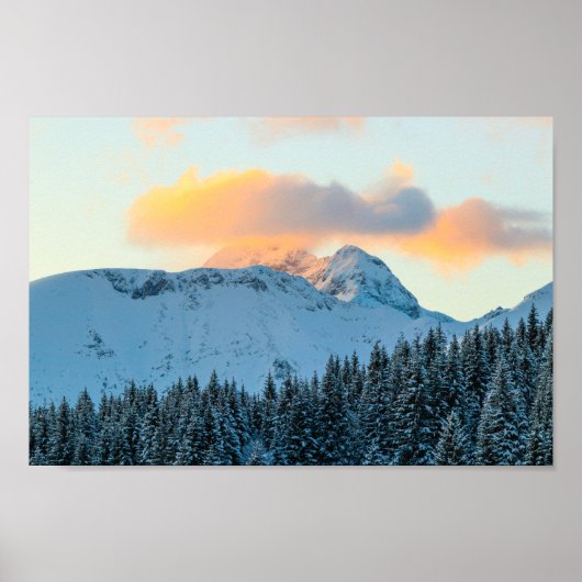 Phantastischer Sonnenuntergang oberhalb des Gebirg Poster (Vorne)