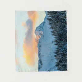 Phantastischer Sonnenuntergang oberhalb des Gebirg Wandteppich