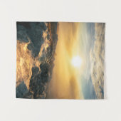 Phantastischer Sonnenuntergang über Wolken und son Wandteppich (Vorderseite (Horizontal))