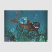 Phantastischer Steampunkhai Seidenpapier (Vorderseite)