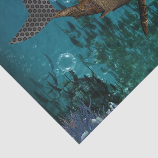 Phantastischer Steampunkhai Seidenpapier (Ausschnitt)