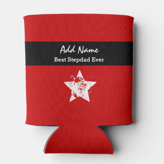 Phantastischer STEPDAD Modernes Rot mit schwarzer  Dosenkühler (Rückseite)