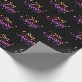 Phantastischer Text auf schwarz bleibe Geschenkpapier (Ecke)