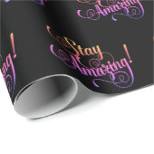 Phantastischer Text auf schwarz bleibe Geschenkpapier (Rolleneckpunkt)