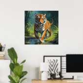 Phantastischer Tiger im Dschungel Poster (Heimbüro)