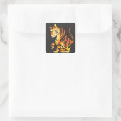 Phantastischer Tiger Quadratischer Aufkleber (Tasche)