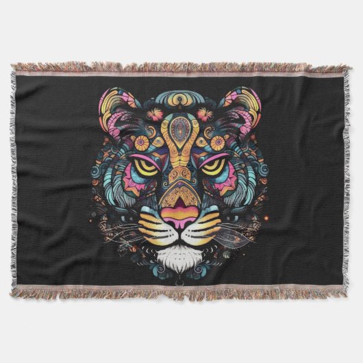 Phantastischer Tigerkopf Decke (Vorderseite)