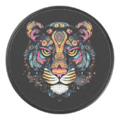 Phantastischer Tigerkopf Eishockey Puck (Vorderseite)