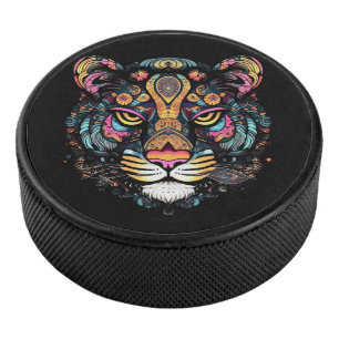 Phantastischer Tigerkopf Eishockey Puck