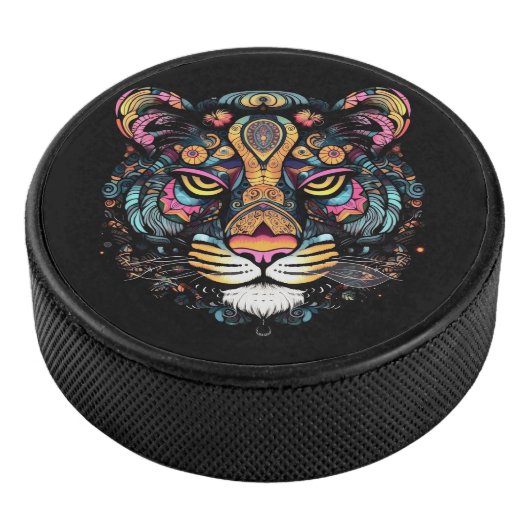 Phantastischer Tigerkopf Eishockey Puck (3/4)