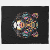 Phantastischer Tigerkopf Fleecedecke (Vorderseite (Horizontal))