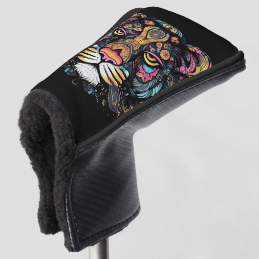 Phantastischer Tigerkopf Golf Headcover (3/4 Vorderseite)