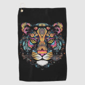Phantastischer Tigerkopf Golfhandtuch (Vorderseite)