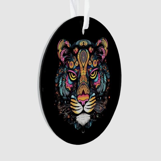 Phantastischer Tigerkopf Ornament (Vorderseite)