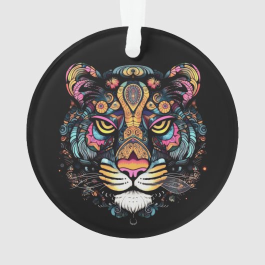 Phantastischer Tigerkopf Ornament (Rückseite)