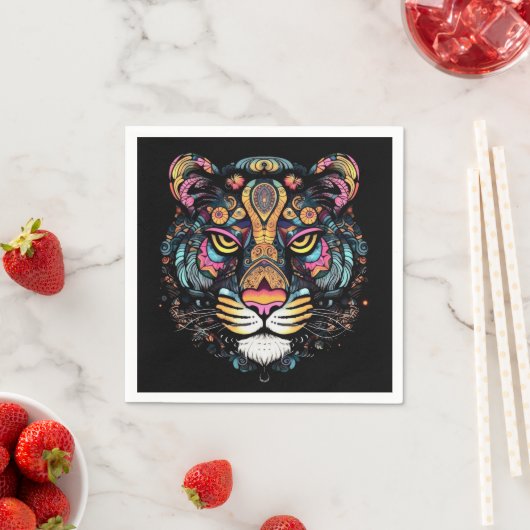 Phantastischer Tigerkopf Serviette (Beispiel)
