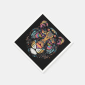 Phantastischer Tigerkopf Serviette (Ecke)