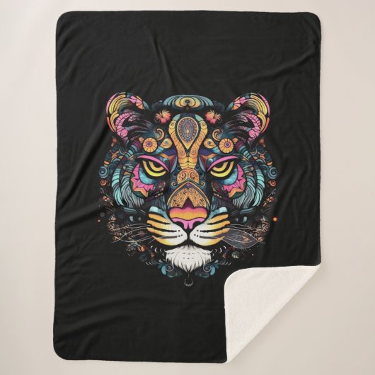 Phantastischer Tigerkopf Sherpadecke (Vorderseite)