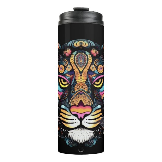 Phantastischer Tigerkopf Thermosbecher (Vorderseite)