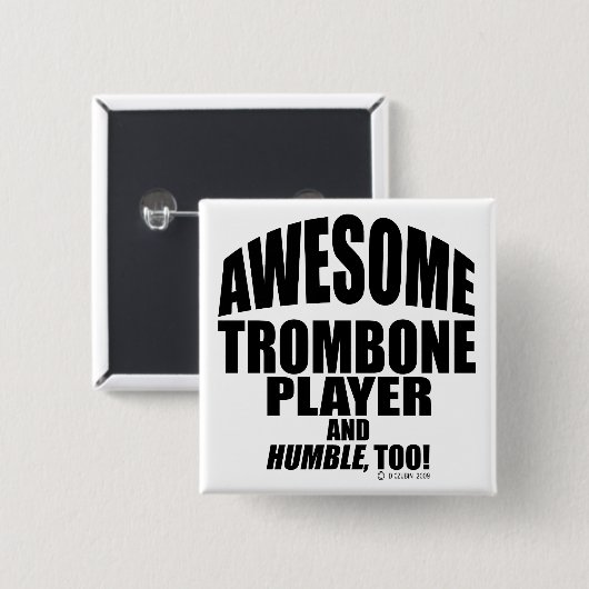Phantastischer Trombone-Player Button (Vorne & Hinten)