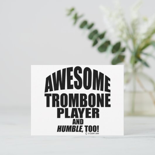 Phantastischer Trombone-Player Postkarte (Stehend Vorderseite)