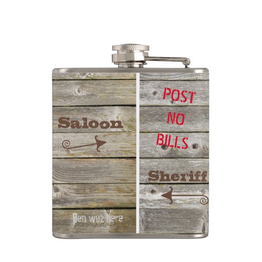 Phantastischer Typ Western Themenflasche Individue Flachmann (Rückseite)