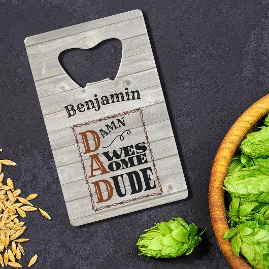 Phantastischer Typ Western ThemenIndividuelle Name Geldbeutel Flaschenöffner