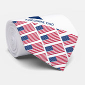 Phantastischer Vater AMERICAN FLAG Monogramm Krawatte (Gerollt)