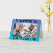 Phantastischer Vater Erste Vatertag Fotokarte Karte (Gelbe Blume)