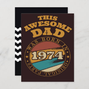Phantastischer Vater Geschenkidee 1974   48. Gebur Einladung