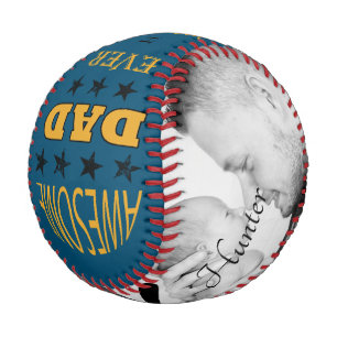 Phantastischer Vater je Monogramm Zwei-Foto-Baseba Baseball