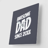 Phantastischer Vater seit 20XX Einfach und Cool Quadratische Wanduhr (Winkel)