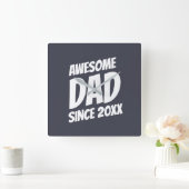 Phantastischer Vater seit 20XX Einfach und Cool Quadratische Wanduhr (Zuhause)