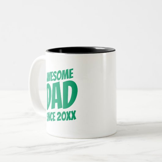 Phantastischer Vater seit 20XX Einfach und Cool Zweifarbige Tasse (Vorderseite Links)