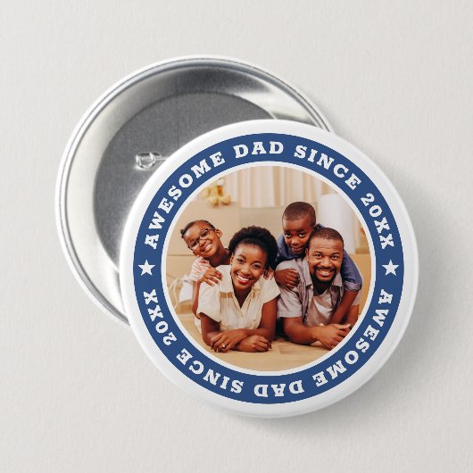 Phantastischer Vater Seit 20XX Modernes Foto Button (Vorne & Hinten)