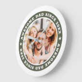 Phantastischer Vater Seit 20XX Modernes Foto Große Wanduhr (Winkel)
