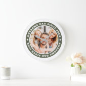 Phantastischer Vater Seit 20XX Modernes Foto Große Wanduhr (Zuhause)