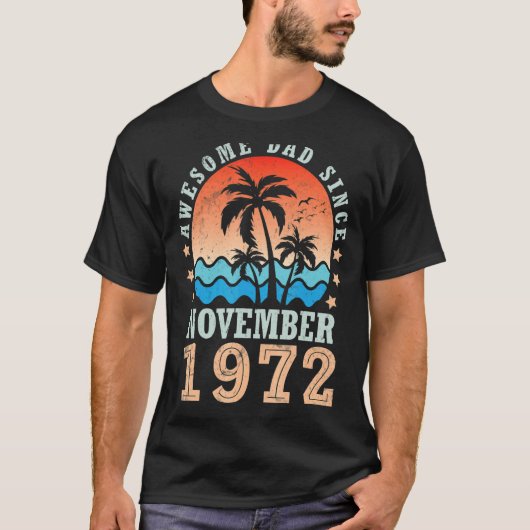 Phantastischer Vater seit November 1972 Glückwunsc T-Shirt (Vorderseite)