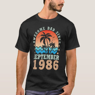 Phantastischer Vater Seit September 1986 Glückwuns T-Shirt