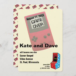 Phantastischer Videospiel-Hochzeitspass Einladung