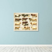 Phantastischer Vintager Bauernhof mit Rinderdiagra Leinwanddruck (Insitu (Holzboden))
