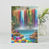 Phantastischer Wasserfall Dankeskarte (Stehend Vorderseite)