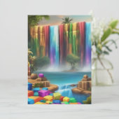 Phantastischer Wasserfall Dankeskarte (Stehend Vorderseite)