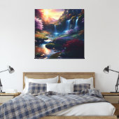 Phantastischer Wasserfall Herbst Landschaft 1 Leinwanddruck (Insitu (Schlafzimmer))