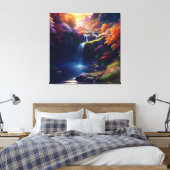 Phantastischer Wasserfall Herbst Landschaft 7 Leinwanddruck (Insitu (Schlafzimmer))