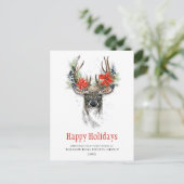 Phantastischer Weihnachts-Hirschurlaub Firmengrüße Postkarte (Stehend Vorderseite)