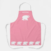 Phantastischer weißer Elefant auf rosa Schürze (Vorderseite)