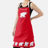 Phantastischer weißer Elefant auf Rot Schürze (InSitu)