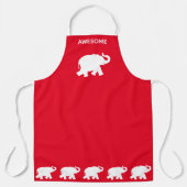 Phantastischer weißer Elefant auf Rot Schürze (Vorderseite)
