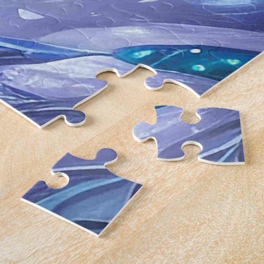 Phantastischer Weißschneefox auf Icy Land Puzzle (Seite)